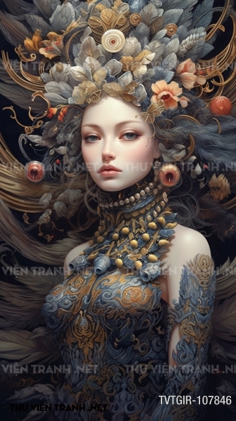 Tranh dán tường cô gái Fantasy