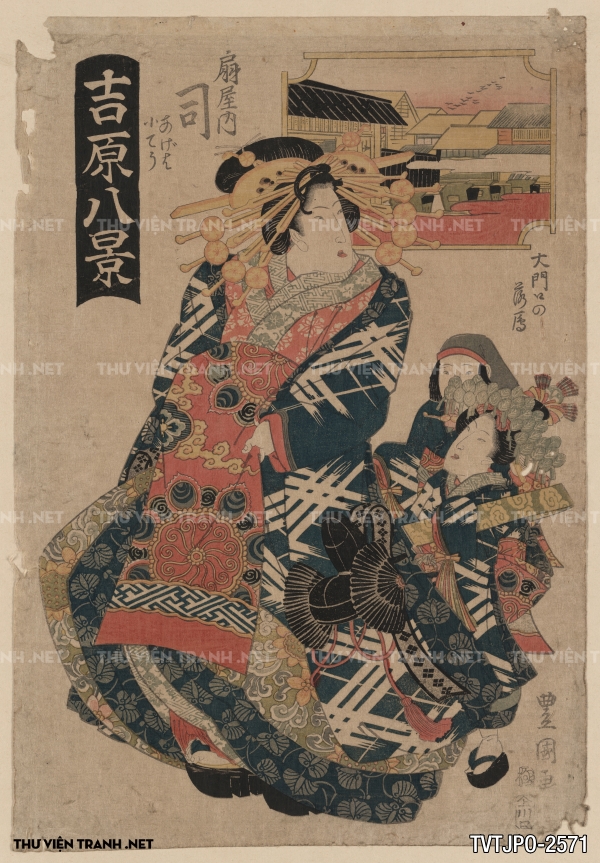 Tranh Nhật cổ vẽ tay Ukiyo-e 2