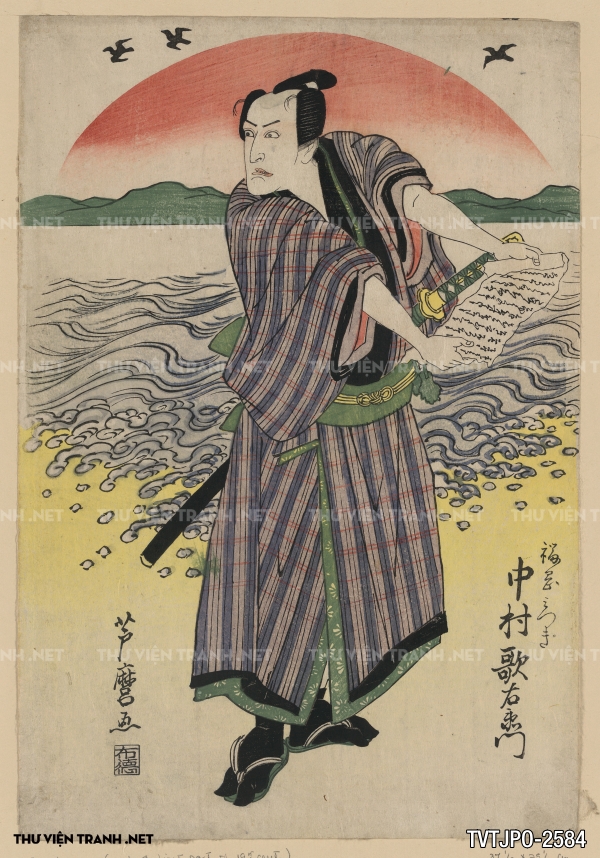 Tranh Nhật cổ vẽ tay Ukiyo-e 2