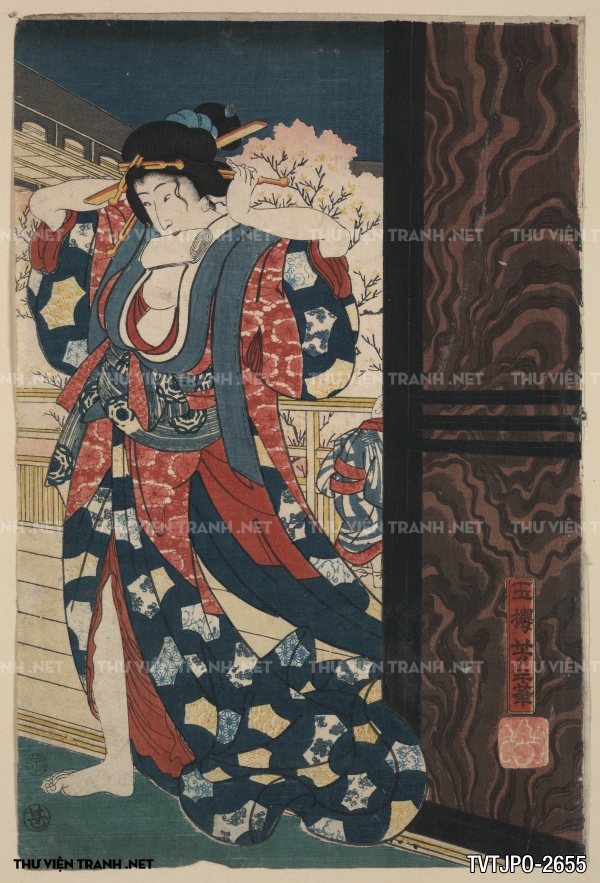 Tranh Nhật cổ vẽ tay Ukiyo-e 3