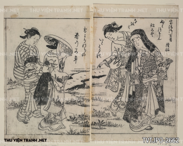 Tranh Nhật cổ vẽ tay Ukiyo-e 3
