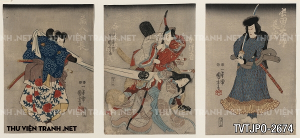 Tranh Nhật cổ vẽ tay Ukiyo-e 3