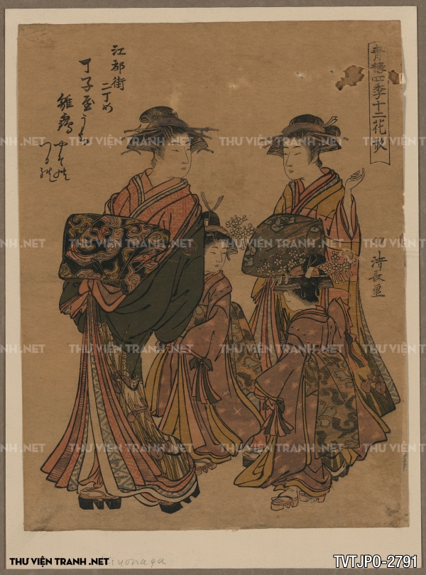 Tranh Nhật cổ Ukiyo-e vẽ tay