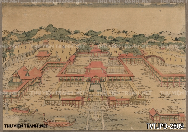 Tranh Nhật cổ Ukiyo-e vẽ tay