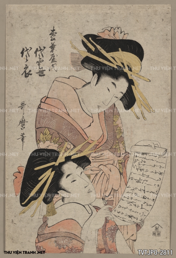 Tranh Nhật cổ Ukiyo-e vẽ tay