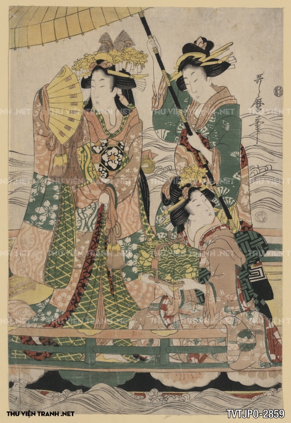 Tranh Nhật cổ Ukiyo-e vẽ tay
