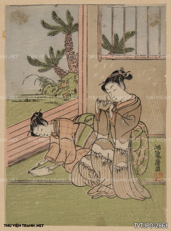 Tranh Nhật cổ Ukiyo-e vẽ tay
