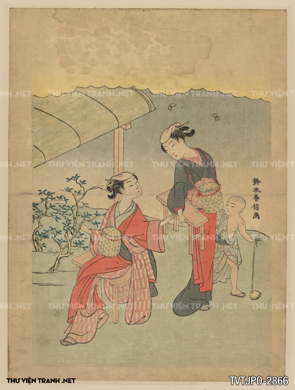 Tranh Nhật cổ Ukiyo-e vẽ tay