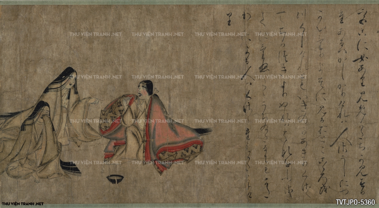 Tranh giấy gió cổ Nhật Bản- chủ đề: bệnh dịch