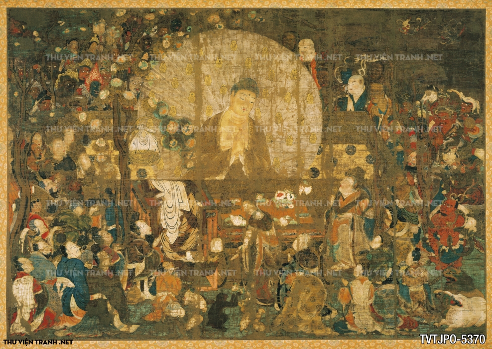 Tranh cổ Nhật Bản: Xuất hiện quan tài vàng của Thích Ca Mâu Ni