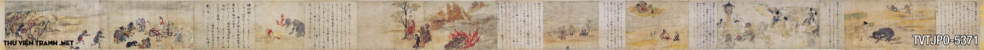 Tranh giấy cói cổ Nhật Bản: ma đói