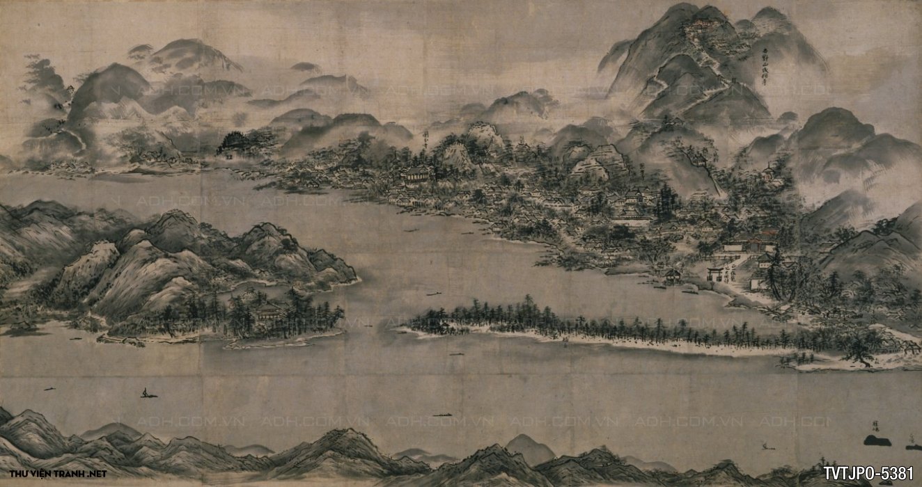 Quang cảnh của Ama-no-Hashidate 1501 - 1506- tranh thủy mặc cổ Nhật Bản
