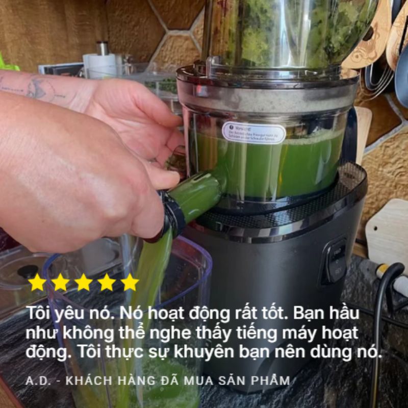 Ép cần tây nguyên cọng cùng máy ép chậm Kuvings REVO830