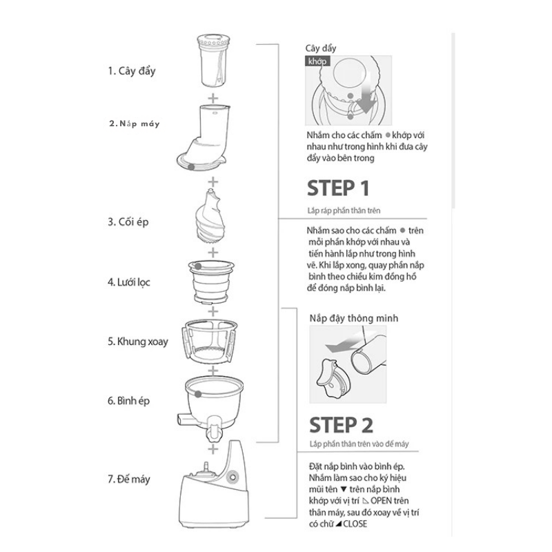 Trọn bộ phụ kiện chính hãng của Kuvings C7000