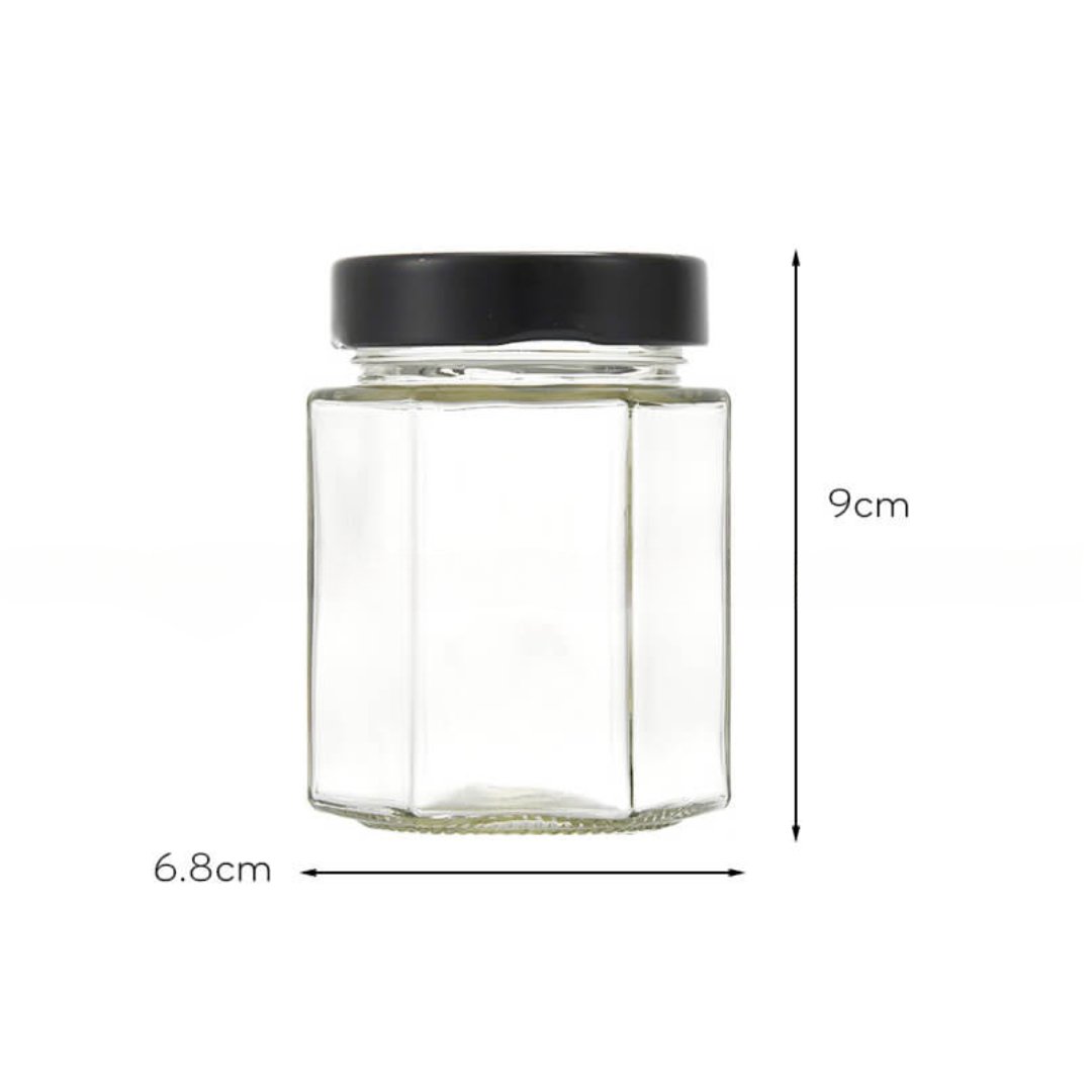 Hũ Thủy Tinh Lục Giác Nắp Thiếc Dày 280ml 380ml - P63 P70, Đựng Thực Phẩm, Gia Vị, Đồ Khô - North Star Packing