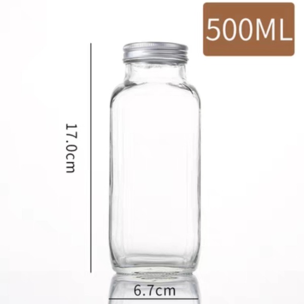 Chai Vuông Cao Nắp Nhựa Đen / Nắp Nhôm Bạc 250ml 350ml 500ml - North Star Packing