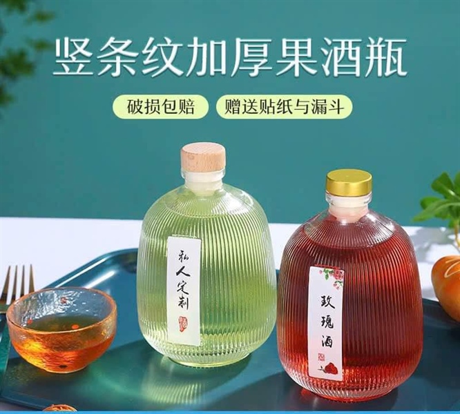 Chai Rượu Tròn Sọc Nút Bấc 375ml 500ml, Thủy Tinh Cao Cấp - North Star Packing