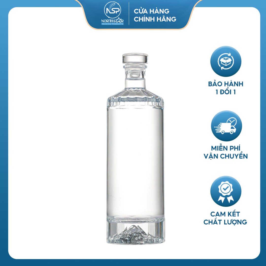 Chai Rượu Trụ Tròn Đáy Núi - 500ml