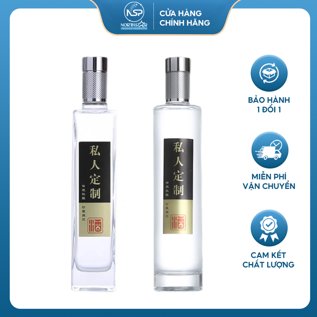 Chai Rượu Tròn / Vuông Dáng Cao - 500ml