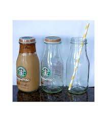 Chai Thủy Tinh Dáng Starbuck 300ml, Nắp Kim Loại Đựng Sữa, Cafe, Nước Ép Các Loại - North Star Việt Nam