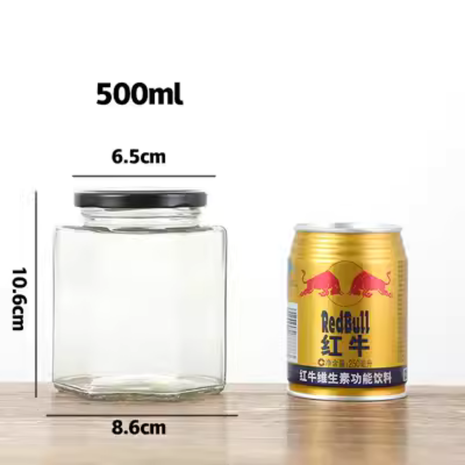 Hũ Thuỷ Tinh Lục Giác Nắp Thiếc 45ml 80ml 100ml 180ml 280ml 380ml 500ml 730ml Đựng Thực Phẩm Khô Ướt, Chất Liệu Thủy Tinh Cao Cấp - North Star Packing