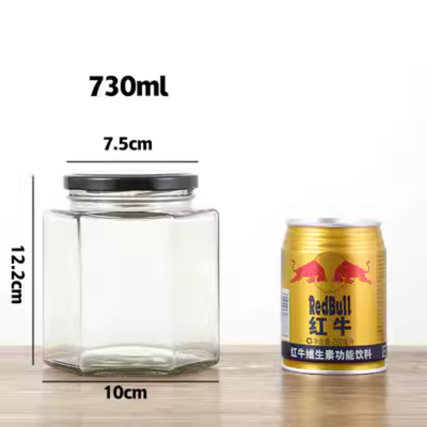 Hũ Thuỷ Tinh Lục Giác Nắp Thiếc 45ml 80ml 100ml 180ml 280ml 380ml 500ml 730ml Đựng Thực Phẩm Khô Ướt, Chất Liệu Thủy Tinh Cao Cấp - North Star Packing