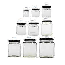 Hũ Thủy Tinh Vuông Dung Tích 50ml, 80ml, 200ml, 280ml, 380ml, 500ml, 730ml Nắp Đậy Kín Đựng Gia Vị, Thực Phẩm - North Star Packing