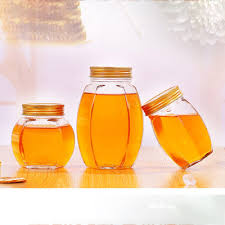 Hũ Thủy Tinh Lục Giác Đựng Mật Ong 380ml 730ml Nắp Vàng, Đựng Yến Chưng, Trà, Siro - North Star Packing