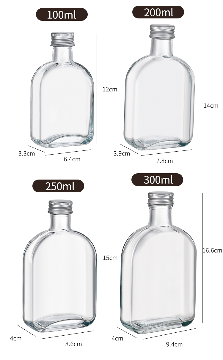 Chai Thủy Tinh Dẹp Cổ Cao Nắp Nhôm 250ML 350ML, Đựng Cà Phê, Nước Ép, Đồ Uống - North Star Packing