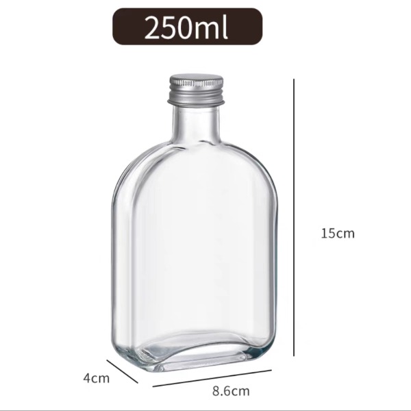 Chai Thủy Tinh Dẹp Cổ Cao Nắp Nhôm 250ML 350ML, Đựng Cà Phê, Nước Ép, Đồ Uống - North Star Packing