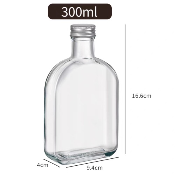 Chai Thủy Tinh Dẹp Cổ Cao Nắp Nhôm 250ML 350ML, Đựng Cà Phê, Nước Ép, Đồ Uống - North Star Packing