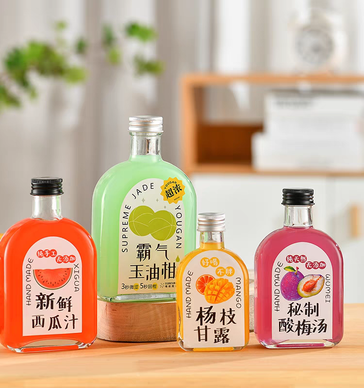 Chai Thủy Tinh Dẹp Cổ Cao Nắp Nhôm 250ML 350ML, Đựng Cà Phê, Nước Ép, Đồ Uống - North Star Packing