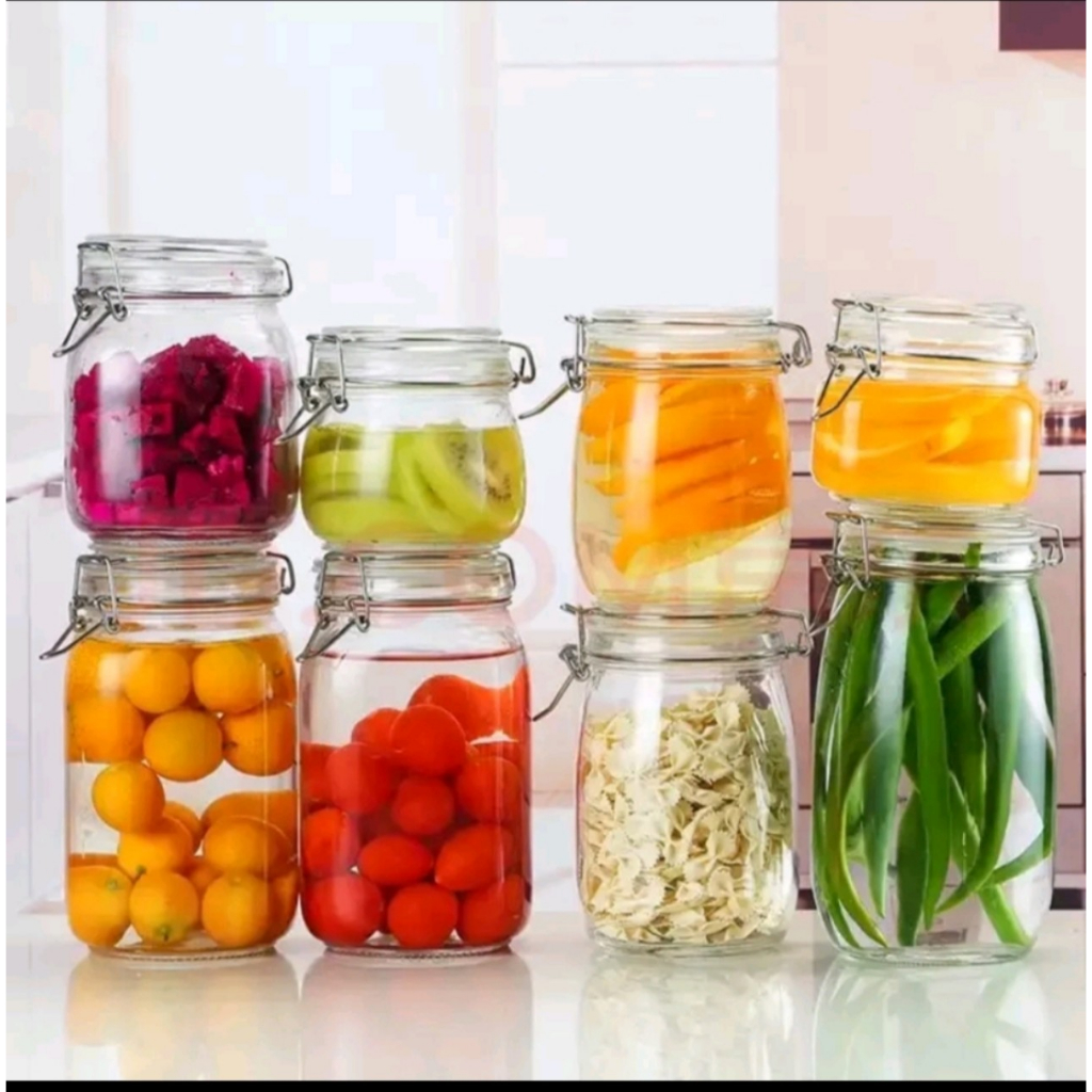 Hũ Thủy Tinh Tròn/ Vuông Nắp Gài Inox, Dung Tích 500ml 1000ml 1500ml 2000ml 3000ml 4800ml, Đựng Thực Phẩm, Chống Ẩm Mốc - NorthStar Packing