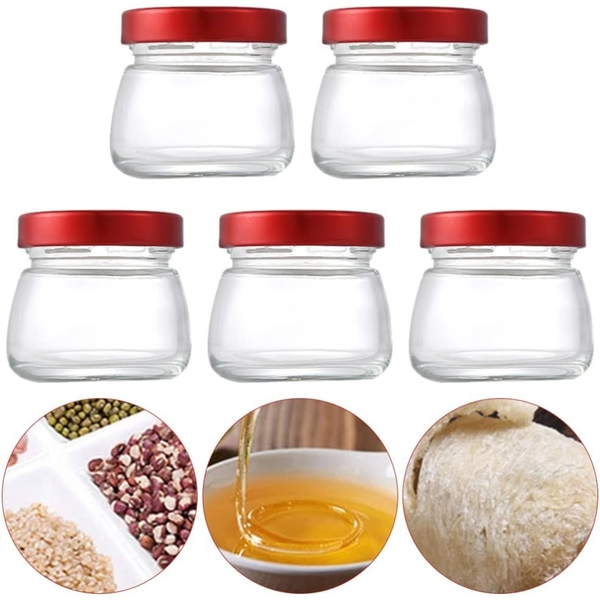 Hũ Thủy Tinh Dáng Sen Bầu 50ml 75ml 100ml 150ml, Nắp Thiếc Chưng Yến, Chất Liệu Cao Cấp - North Star Packing