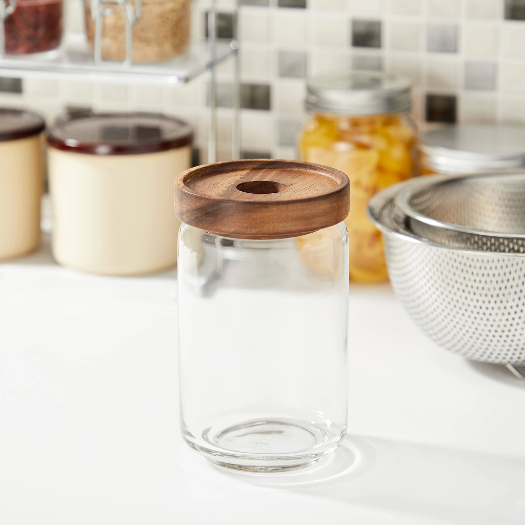 Lọ Thủy Tinh Nắp Gỗ Có Lỗ, Nhiều Dung Tích 250ml 450ml 750ml 950ml 1550ml, Đựng Các Loại Hạt, Cà Phê - North Star Packing