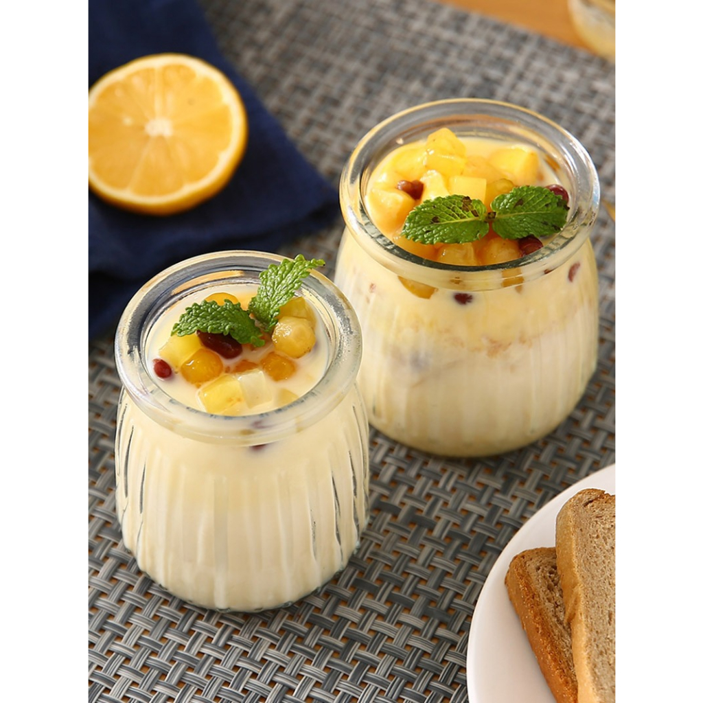 Hũ Thuỷ Tinh Sữa Chua Sọc Nắp Nhựa 100ml 150ml 200ml, Chất Liệu Dày Dặn, Đựng Sữa Chua, Pudding - North Star Packing