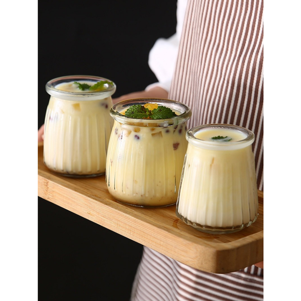 Hũ Thuỷ Tinh Sữa Chua Sọc Nắp Nhựa 100ml 150ml 200ml, Chất Liệu Dày Dặn, Đựng Sữa Chua, Pudding - North Star Packing