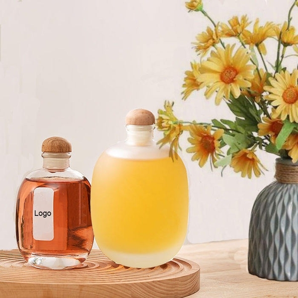 Chai Thủy Tinh, Bình Thuỷ Tinh Tròn Nhám Mờ Nắp Nút Gỗ Cao Cấp 250ml 500ml - North Star Packing