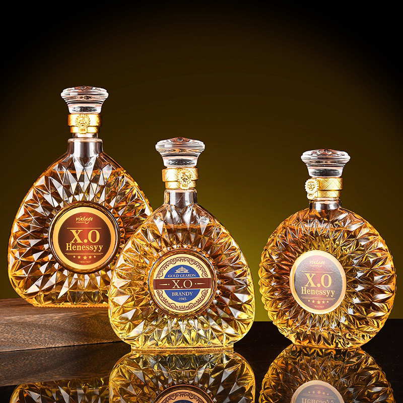 Chai Thủy Tinh Đựng Rượu Cao Cấp 750ml Mẫu XO Tam Giác, Vỏ Chai Trong Đẹp - North Star Packing