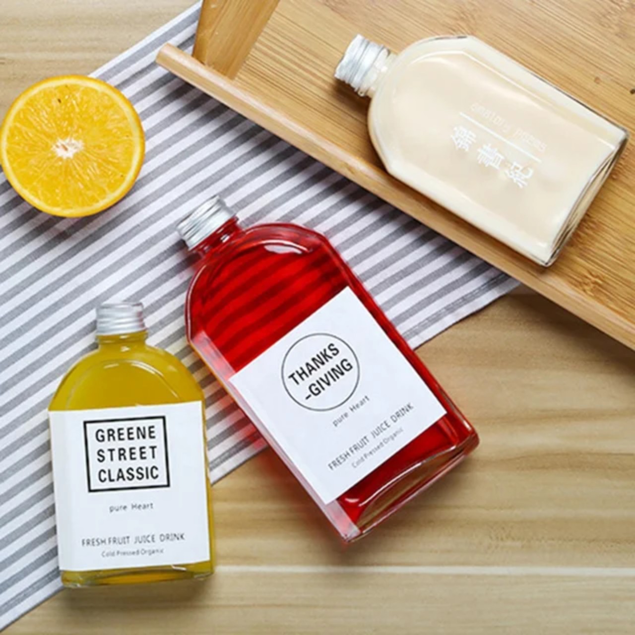 Chai Thủy Tinh Dẹt Vuông Vát Vai, Dung Tích 200ml, 250ml 350ml 500ml, Đựng Nước Ép, Cà Phê, Trà Sữa - North Star Packing