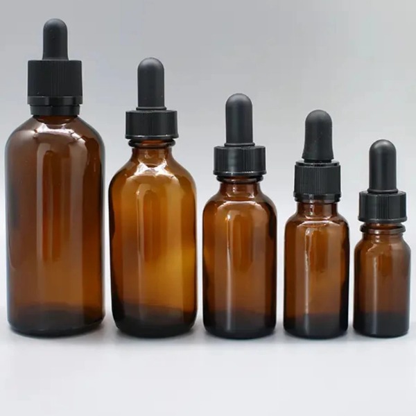 Chai Đựng Tinh Dầu Serum Trong Suốt Nhiều Dung Tích, Chất Liệu Thủy Tinh, Nắp Bóp Đen Bóng - North Star Packing