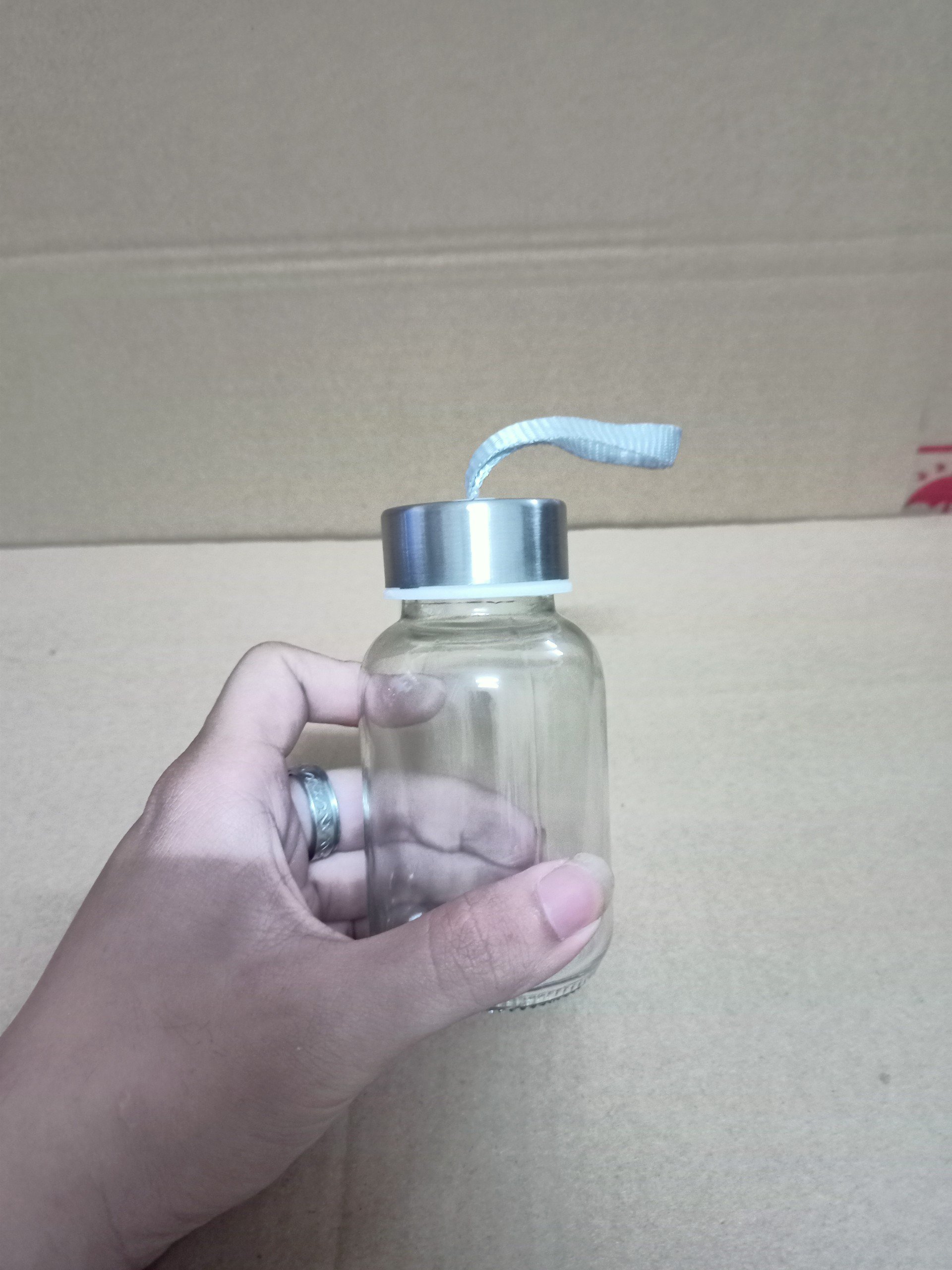 Chai Thủy Tinh 150ml 300ml 500ml Nắp Nhôm, Nắp Inox Có Dây Xách, Đựng Nước Ép, Sinh Tố, Detox, Nắp Nhựa Bọc Kim Loại Chắc Chắn - North Star Packing