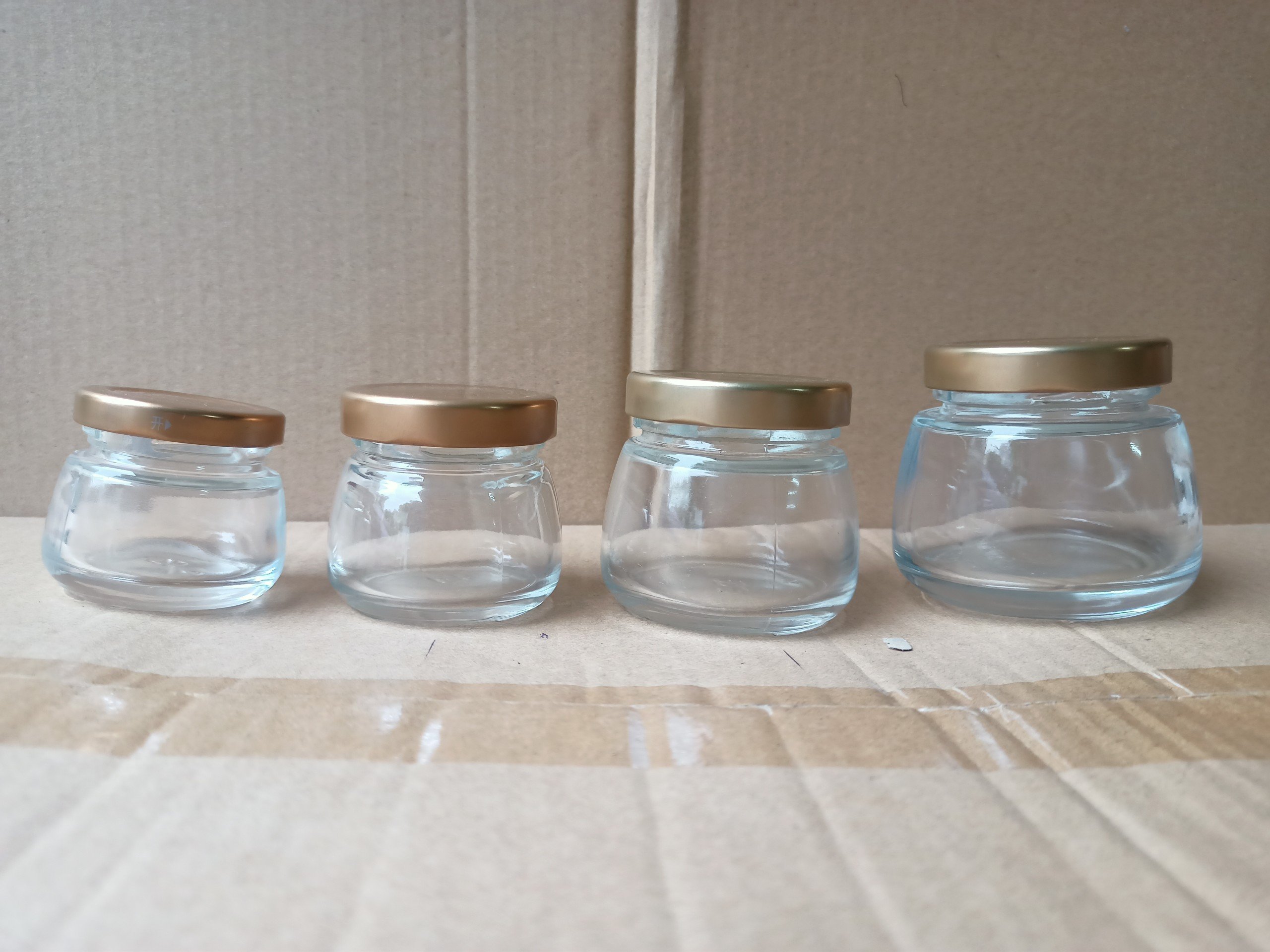 Hũ Thủy Tinh Dáng Sen Bầu 50ml 75ml 100ml 150ml, Nắp Thiếc Chưng Yến, Chất Liệu Cao Cấp - North Star Packing