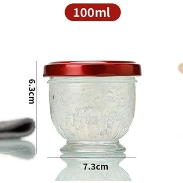 Hũ Chưng Yến Thủy Tinh 75ml 100ml 150ml, Dáng Sen Lùn Sọc Nắp Thiếc, Chất Liệu Cao Cấp - North Star Packing