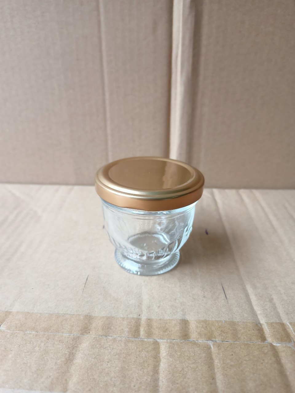 Hũ Chưng Yến Thủy Tinh 75ml 100ml 150ml, Dáng Sen Lùn Sọc Nắp Thiếc, Chất Liệu Cao Cấp - North Star Packing