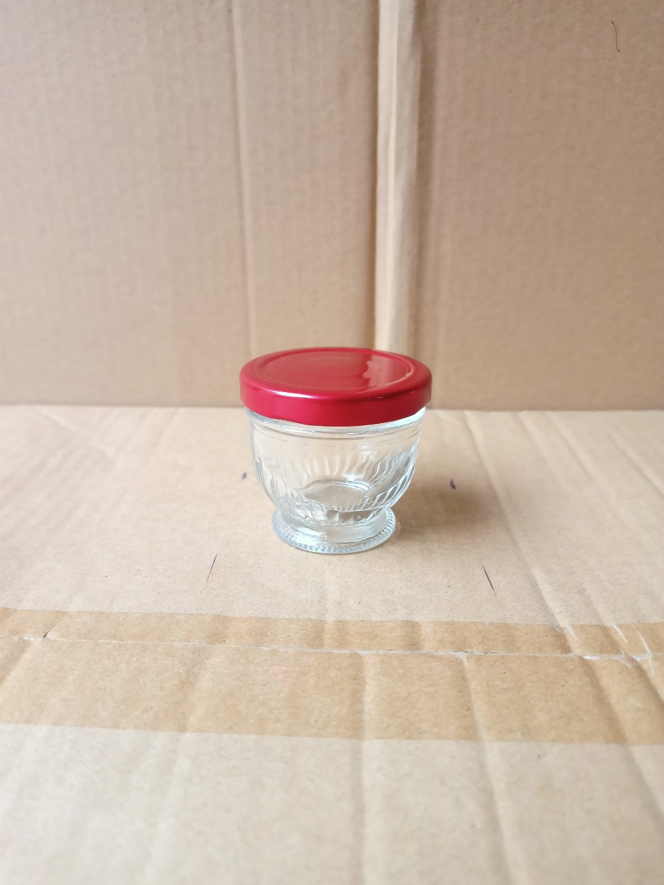 Hũ Chưng Yến Thủy Tinh 75ml 100ml 150ml, Dáng Sen Lùn Sọc Nắp Thiếc, Chất Liệu Cao Cấp - North Star Packing