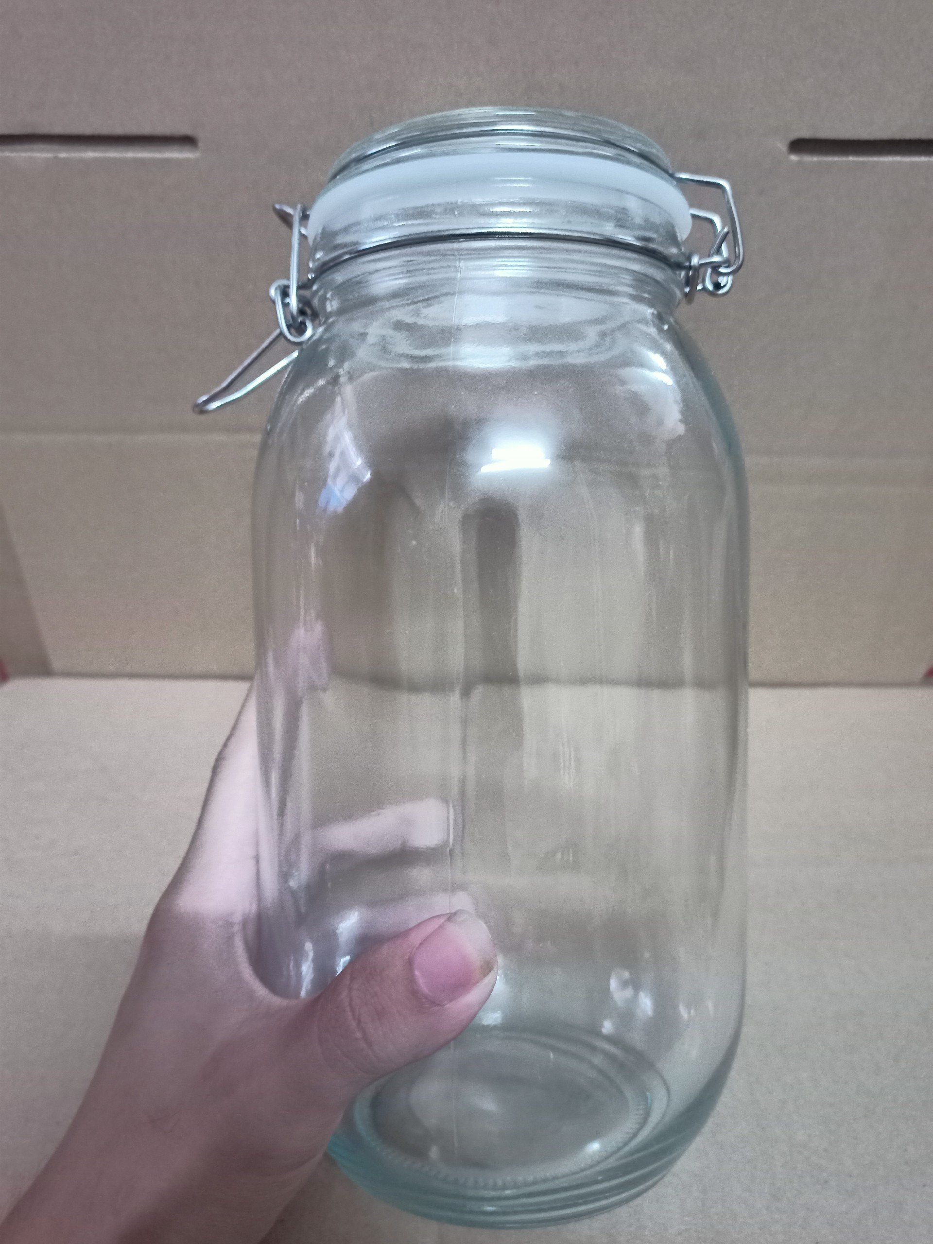 Hũ Thủy Tinh Tròn/ Vuông Nắp Gài Inox, Dung Tích 500ml 1000ml 1500ml 2000ml 3000ml 4800ml, Đựng Thực Phẩm, Chống Ẩm Mốc - NorthStar Packing