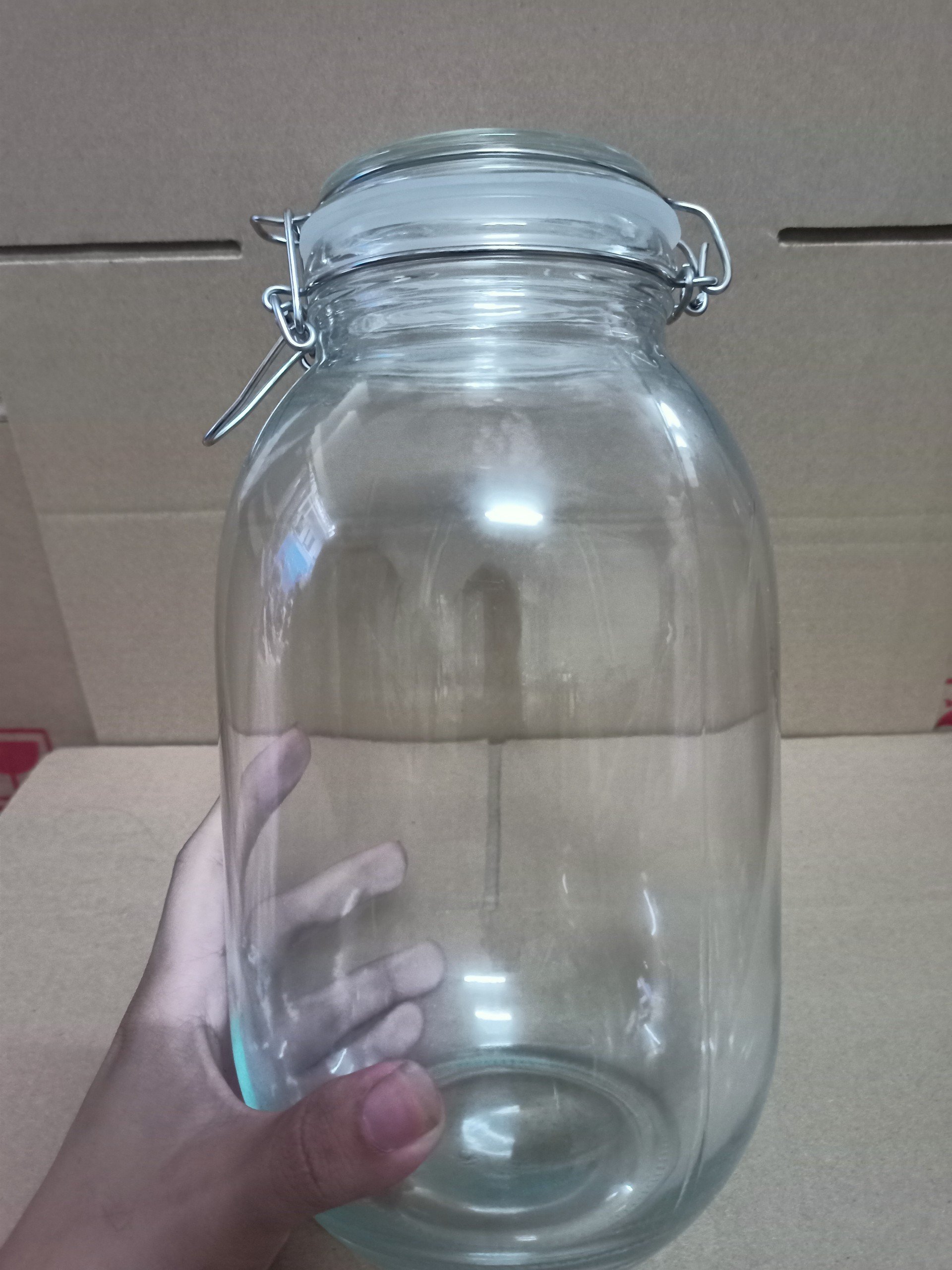 Hũ Thủy Tinh Tròn/ Vuông Nắp Gài Inox, Dung Tích 500ml 1000ml 1500ml 2000ml 3000ml 4800ml, Đựng Thực Phẩm, Chống Ẩm Mốc - NorthStar Packing