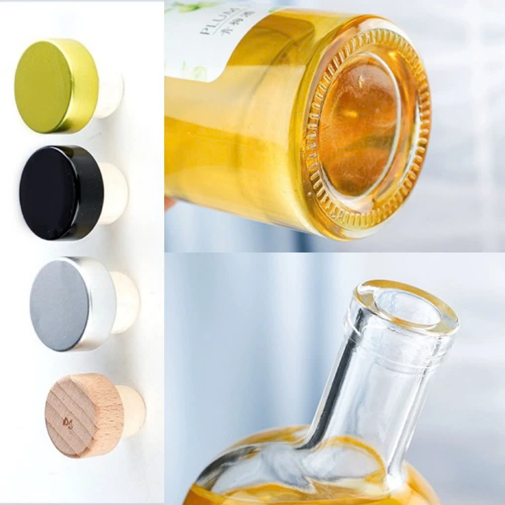 Chai Thủy Tinh Vodka/Vỏ Chai Đựng Rượu, Nút Cao Su Bọc Nhôm Vàng, Dung Tích 100ml 200ml 375ml 500ml 750ml 1000ml - North Star Packing