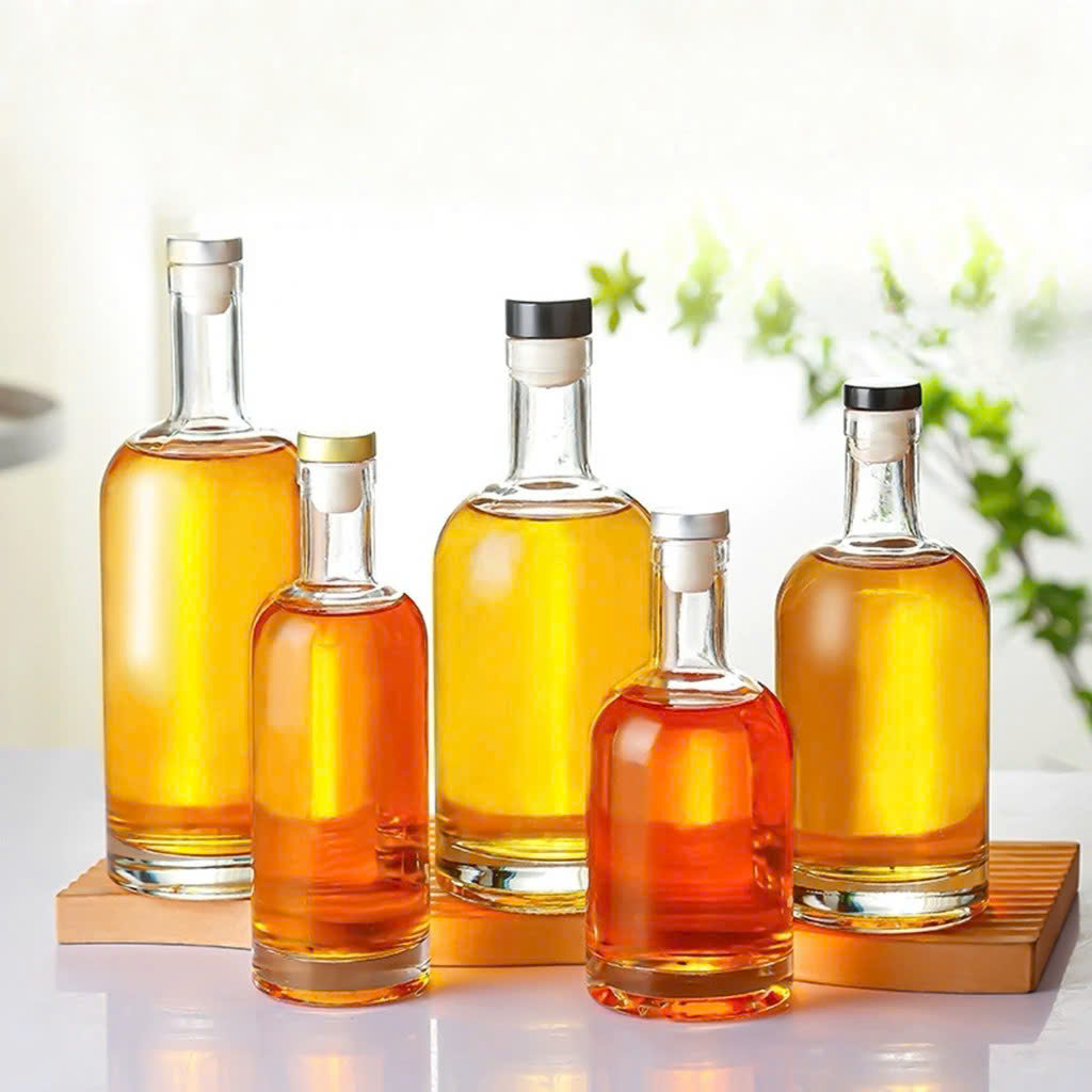 Chai Thủy Tinh Vodka/Vỏ Chai Đựng Rượu, Nút Cao Su Bọc Nhôm Vàng, Dung Tích 100ml 200ml 375ml 500ml 750ml 1000ml - North Star Packing